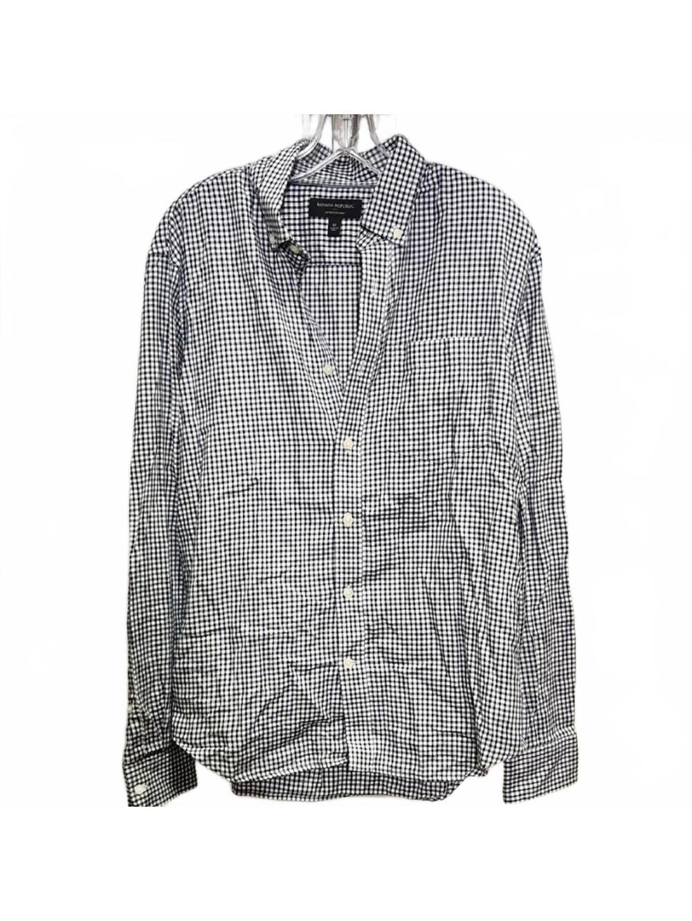 Banana Republic | Dark Blue & White Gingham Shirt | M